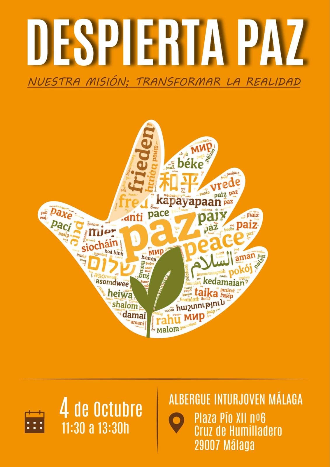 Cartel de Despierta Paz 2026 en Málaga